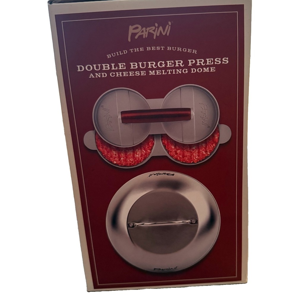 Double Non-Stick Burger Press & Cheese Melting Dome 8.75" NEW IN BOX Parini - Picture 5 of 6
